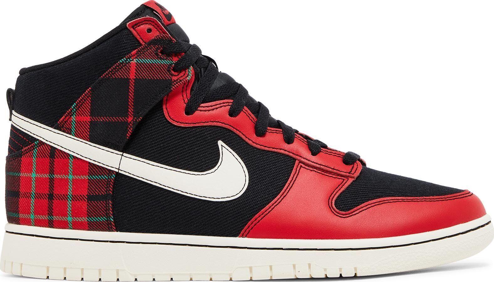 Nike Dunk SE High Tartan Plaid Red/Black Men's Size 9 DV0828-001 CLEAN - Sole Essentials