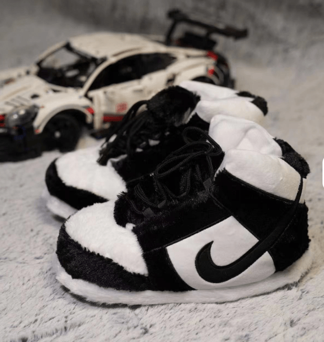 Sneaker Slippers Black and white panda Jordan 1 unisex for adults&kids - Sole Essentials